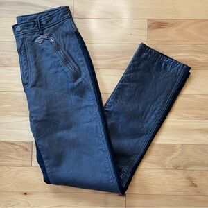 Harley Davidson Leather Front Riding Pants Womens Sz 38/10 Vintage Brown Black